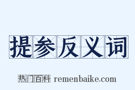 提参反义词是什么意思的图片